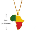 Libya Flag Africa Map Necklace