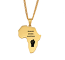 Black Lives Matter Africa Map Necklace