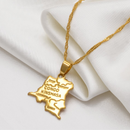 Democratic Republic of The Congo Map Pendant Necklace
