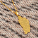 Dominica Map with Cities Pendant Necklace