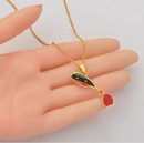 Saint Kitts And Nevis Map with Flag Pendant Necklace