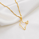 India Outline Map Pendant Necklace