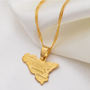 Italy Sicilia Map Pendant Necklace
