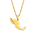 Mexico Map with cities Pendant Necklace