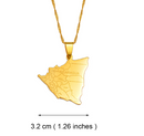 Nicaragua Map with cities Pendant Necklace