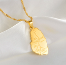 Saint Vincent Map with Cities Pendant Necklace