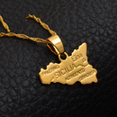 Italy Sicilia Map Pendant Necklace