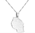 Tanzania Map with cities Pendant Necklace