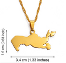 Uzbekistan Map with Heart Pendant Necklace