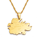 Antigua Map Pendant Necklace