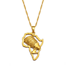 African Woman Africa Map Necklace