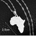 Africa Map with Flag Symbols Necklace