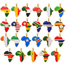 Sudan Flag Africa Map Necklace