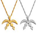 Akofena Adinkra Symbol for " Courage & Bravery" Pendant Necklace