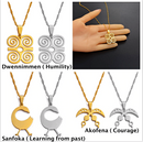 Dwennimmen Adinkra Symbol for " Strength through Humility" Pendant Necklace