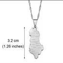 Albania Map with cities Pendant Necklace