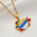 Antigua Map Pendant Necklace