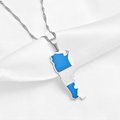 Argentina Map with Flag Pendant Necklace