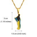 Bahamas Andros Map with Flag Pendant Necklace