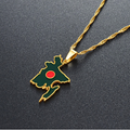 Bangladesh Map with Flag Pendant Necklace