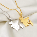 Bangladesh Map with Cities Pendant Necklace
