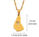 Barbados Map with Trident Pendant Necklace