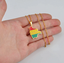 Bolivia map with flag Pendant Necklace