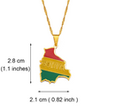 Bolivia map with flag Pendant Necklace