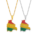 Bolivia map with flag Pendant Necklace
