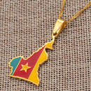 Cameroon Map with Flag Pendant Necklace