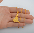Cameroon Map with Cities Pendant Necklace