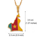 Cameroon Map with Flag Pendant Necklace