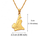 Cameroon Map with Cities Pendant Necklace