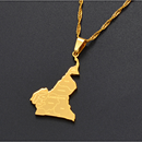 Cameroon Map With Cities Pendant Necklace