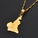 Cameroon Map with Cities Pendant Necklace