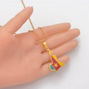 Cameroon Map with Flag Pendant Necklace
