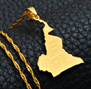 Cameroon Map With Cities Pendant Necklace