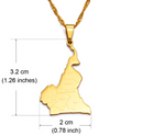 Cameroon Map With Cities Pendant Necklace
