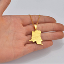 Democratic Republic of The Congo Map Pendant Necklace