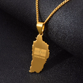 Dominica Map Pendant Necklace