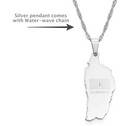 Dominica Map Pendant Necklace