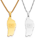 Dominica Map Pendant Necklace