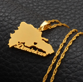 Dominican Republic Map Pendant Necklace
