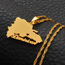 Dominican Republic Map Pendant Necklace