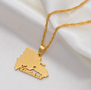 Dominican Republic Map Pendant Necklace