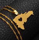 Dominican Republic Map Pendant Necklace