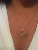 Dominican Republic Map Pendant Necklace