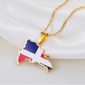 Dominican Republic Map Pendant Necklace