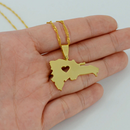 Dominican Republic Map Pendant Necklace