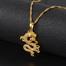 Dragon Lucky Charmed Pendant Necklace